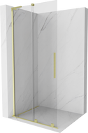 Mexen Velar L Schiebewand für begehbare Dusche 110 x 200 cm, transparent 8 mm, gold gebürstet - 871-110-003-03-55