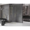 Mexen Velar L Schiebewand für begehbare Dusche 110 x 200 cm, transparent 8 mm, gold gebürstet - 871-110-003-03-55