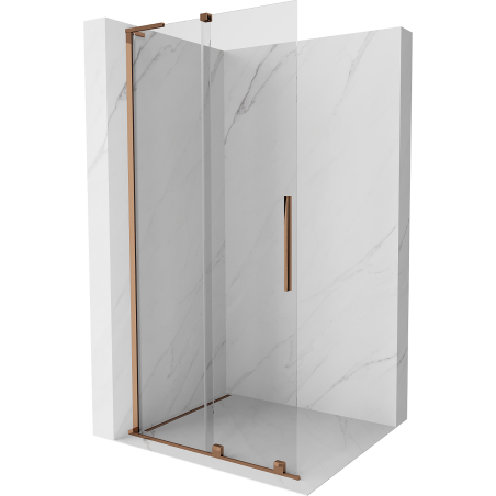 Mexen Velar L Schiebetür-Duschwand Walk-in 90 x 200 cm, transparent 8 mm, Roségold - 871-090-003-03-60