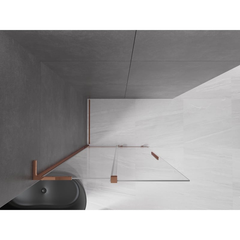 Mexen Velar L Duschwand Schiebetür Walk-in 100 x 200 cm, transparent 8 mm, Roségold - 871-100-003-03-60