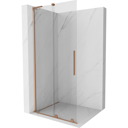 Mexen Velar L Duschwand zum Schieben Walk-in 90 x 200 cm, transparent 8 mm, gebürstetes Kupfer - 871-090-003-03-65