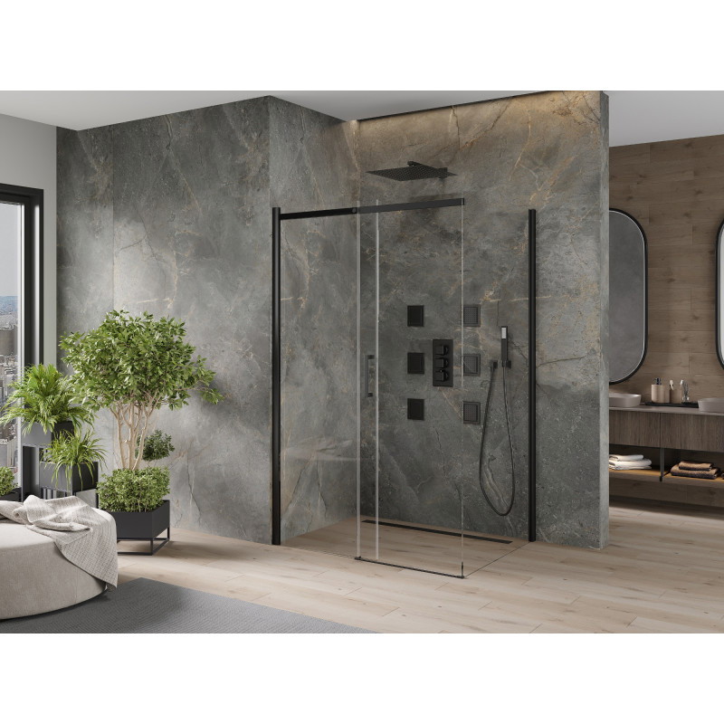 Mexen Omega Schiebedusche 140 x 100 cm, transparent, schwarz - 825-140-100-70-00