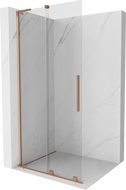 Mexen Velar L Schiebeduschwand Walk-in 120 x 200 cm, transparent 8 mm, gebürstetes Kupfer - 871-120-003-03-65