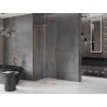 Mexen Velar L Schiebeduschwand Walk-in 110 x 200 cm, transparent 8 mm, gebürstetes Kupfer - 871-110-003-03-65
