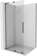 Mexen Velar L Schiebedusche Trennwand Walk-in 100 x 200 cm, transparent 8 mm, gebürstet Gun Gray - 871-100-003-03-66