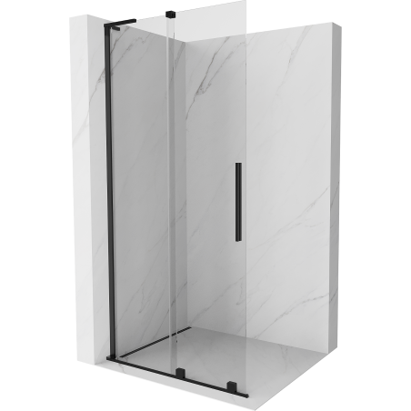 Mexen Velar L Schiebbare Walk-in-Duschwand 90 x 200 cm, transparent 8 mm, schwarz - 871-090-003-03-70