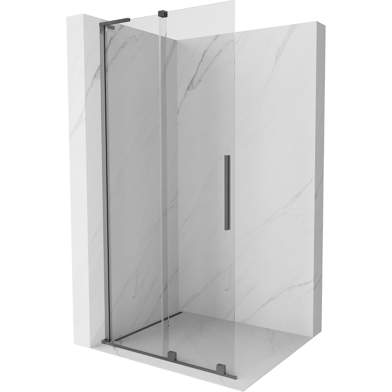 Mexen Velar L Schiebewand Walk-in 100 x 200 cm, transparent 8 mm, Gun Metal - 871-100-003-03-95