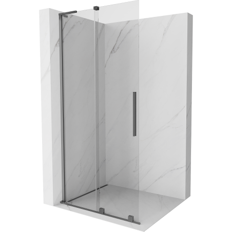 Mexen Velar L Schiebewand Walk-in 100 x 200 cm, transparent 8 mm, Gun Metal - 871-100-003-03-95