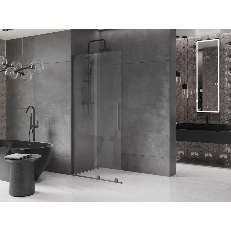 Mexen Velar L Schiebewand Walk-in 100 x 200 cm, transparent 8 mm, Gun Metal - 871-100-003-03-95