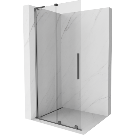 Mexen Velar L Schiebeduschwand Walk-in 120 x 200 cm, transparent 8 mm, Gun Metal - 871-120-003-03-95