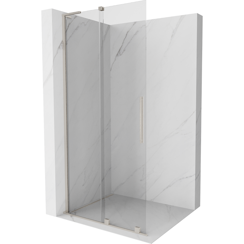 Mexen Velar L Walk-In-Duschwand verschiebbar 100 x 200 cm, transparent 8 mm, gebürstetes Nickel - 871-100-003-03-97