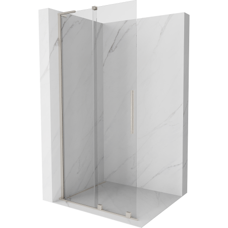 Mexen Velar L Schiebbare Walk-in-Duschwand 110 x 200 cm, transparent 8 mm, gebürsteter Nickel - 871-110-003-03-97