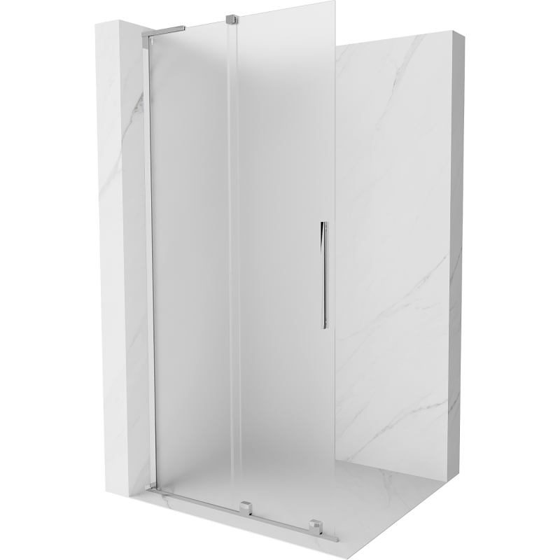 Mexen Velar L Duschtür verschiebbar Walk-in 100 x 200 cm, Frost 8 mm, Chrom - 871-100-003-33-01