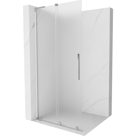 Mexen Velar L Duschwand verschiebbar Walk-in 110 x 200 cm, Milchglas 8 mm, Chrom - 871-110-003-33-01