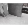 Mexen Velar L Duschwand zum Schieben Walk-in 100 x 200 cm, Frost 8 mm, Weiß - 871-100-003-33-20
