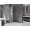 Mexen Velar L Duschwand zum Schieben Walk-in 100 x 200 cm, Frost 8 mm, Weiß - 871-100-003-33-20