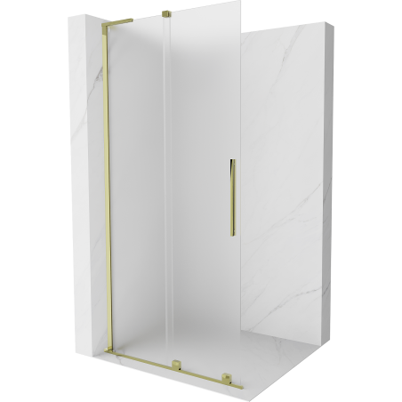 Mexen Velar L Duschwand verschiebbar Walk-in 120 x 200 cm, Mattglas 8 mm, Gold - 871-120-003-33-50