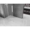 Mexen Velar L Duschwand zum Schieben Walk-in 100 x 200 cm, Frost 8 mm, Weiß - 871-100-003-33-20