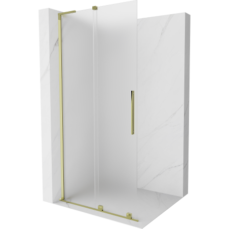 Mexen Velar L Duschwand zum Schieben Walk-in 100 x 200 cm, matt 8 mm, gold - 871-100-003-33-50