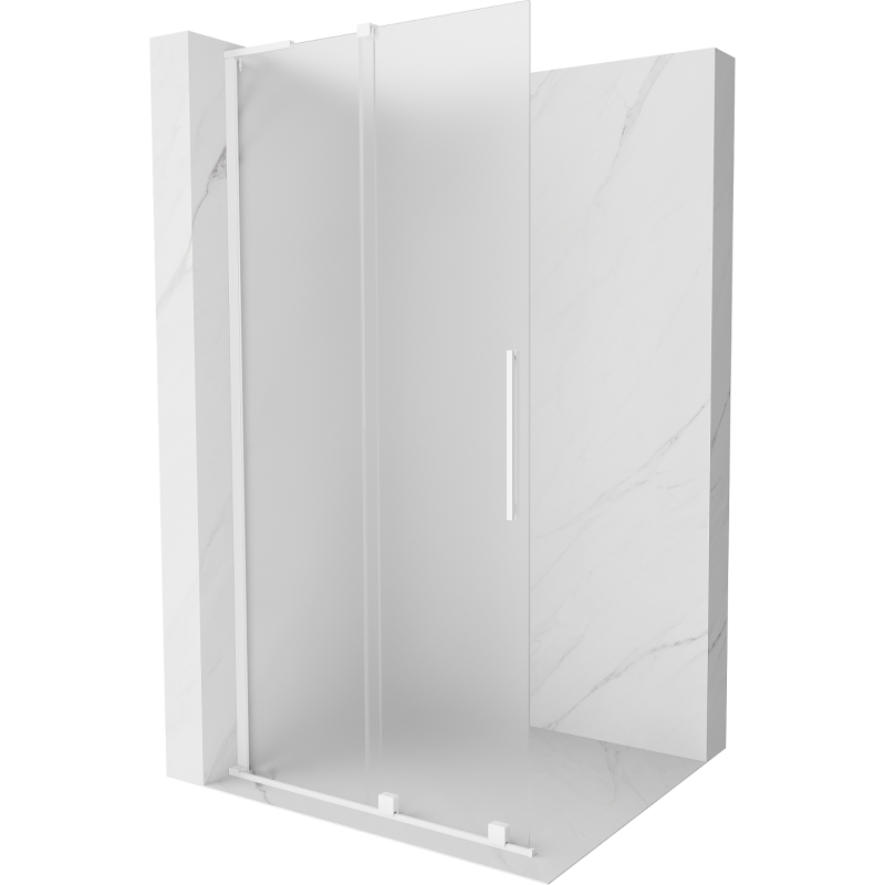Mexen Velar L Duschwand schiebbar Walk-in 120 x 200 cm, Frost 8 mm, weiß - 871-120-003-33-20
