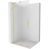 Mexen Velar L, verschiebbare Walk-in-Duschwand 90 x 200 cm, mattiert 8 mm, gebürstet gold - 871-090-003-33-55