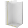 Mexen Velar L Duschwand schiebbar Walk-in 100 x 200 cm, satiniert 8 mm, gold gebürstet - 871-100-003-33-55