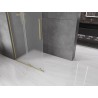 Mexen Velar L Duschwand schiebbar Walk-in 100 x 200 cm, satiniert 8 mm, gold gebürstet - 871-100-003-33-55
