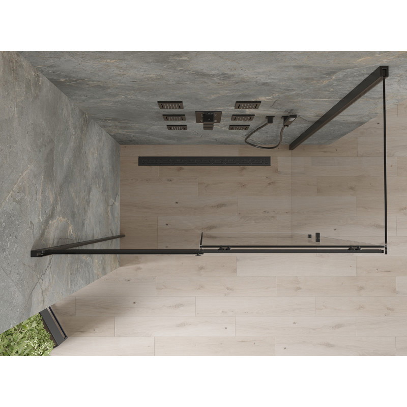Mexen Omega Schiebeduschkabine 160 x 90 cm, transparent, schwarz - 825-160-090-70-00