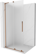 Mexen Velar L Duschwand verschiebbar Walk-in 120 x 200 cm, matt 8 mm, Roségold - 871-120-003-33-60