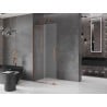 Mexen Velar L Duschwand Schiebetür Walk-in 100 x 200 cm, Frost 8 mm, Roségold - 871-100-003-33-60
