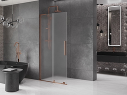 Mexen Velar L Duschwand verschiebbar Walk-in 120 x 200 cm, matt 8 mm, Roségold - 871-120-003-33-60