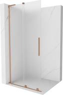 Mexen Velar L Duschwand verschiebbar Walk-in 120 x 200 cm, mattiert 8 mm, gebürstetes Kupfer - 871-120-003-33-65