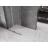Mexen Velar L Duschwand Schiebetür Walk-in 110 x 200 cm, Frost 8 mm, gebürstetes Gun Gray - 871-110-003-33-66