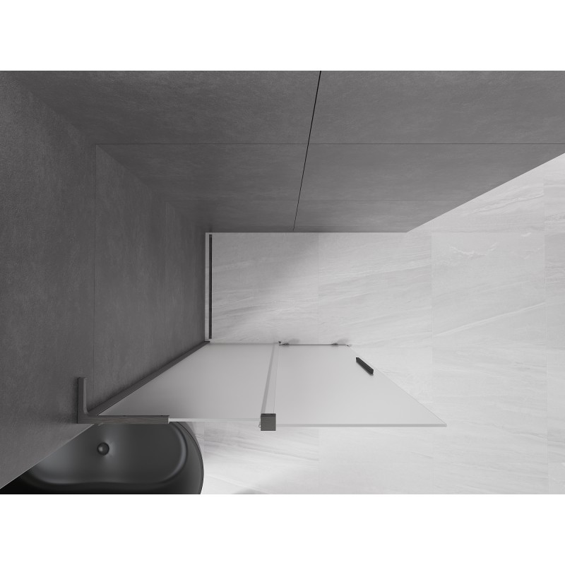 Mexen Velar L Duschwand zum Schieben Walk-in 120 x 200 cm, Frost 8 mm, gebürstetes Gun Gray - 871-120-003-33-66