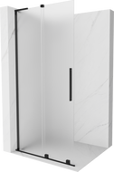 Mexen Velar L Duschwand Schiebbar Walk-in 90 x 200 cm, Raureif 8 mm, Schwarz - 871-090-003-33-70
