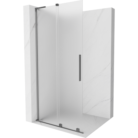 Mexen Velar L Schiebetür-Duschwand Walk-in 110 x 200 cm, matt 8 mm, Gunmetal - 871-110-003-33-95