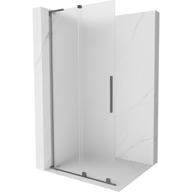 Mexen Velar L Schiebedusche Walk-in 120 x 200 cm, Frost 8 mm, Gun Metal - 871-120-003-33-95