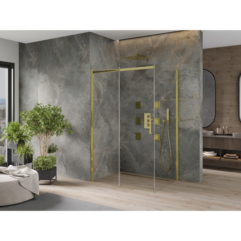 Mexen Omega Schiebeduschkabine 100 x 70 cm, transparent, gold - 825-100-070-50-00
