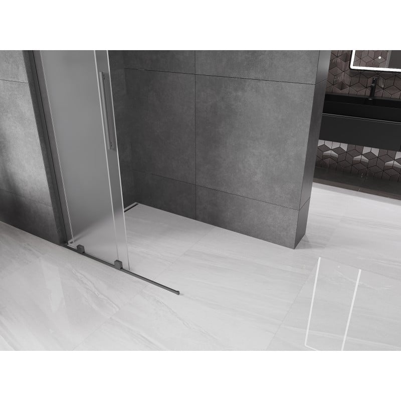 Mexen Velar L Schiebedusche Walk-in 120 x 200 cm, Frost 8 mm, Gun Metal - 871-120-003-33-95