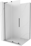 Mexen Velar L Duschwand Schiebetür Walk-in 100 x 200 cm, Mattglas 8 mm, Gun Metal - 871-100-003-33-95