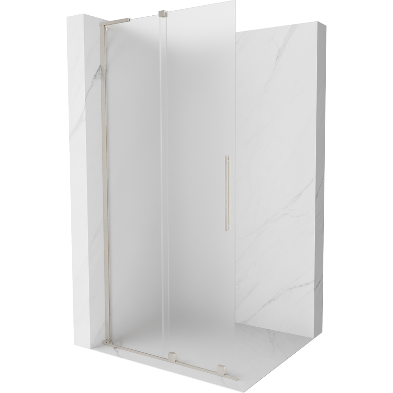 Mexen Velar L Walk-In Duschwand verschiebbar 100 x 200 cm, satiniert 8 mm, gebürsteter Nickel - 871-100-003-33-97