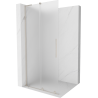 Mexen Velar L Duschwand Schiebetür Walk-in 120 x 200 cm, 8 mm Milchglas, gebürsteter Nickel - 871-120-003-33-97