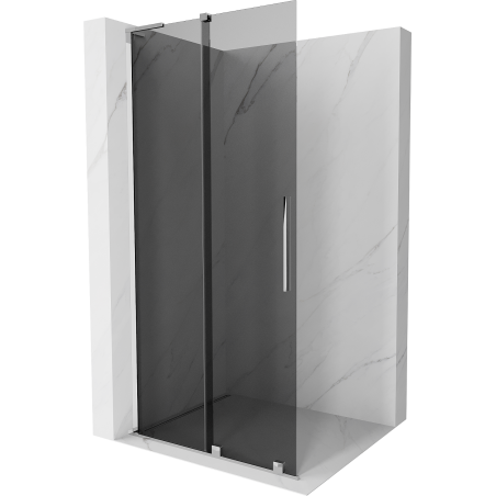 Mexen Velar L Schiebeduschwand Walk-in 120 x 200 cm, Graphit 8 mm, Chrom - 871-120-003-43-01