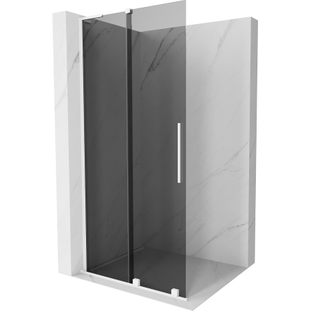 Mexen Velar L Duschwand Schiebetür Walk-in 120 x 200 cm, graphit 8 mm, weiß - 871-120-003-43-20