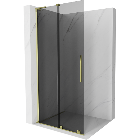 Mexen Velar L Duschwand zum Schieben Walk-in 120 x 200 cm, Graphit 8 mm, Gold - 871-120-003-43-50