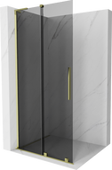 Mexen Velar L Duschwand zum Schieben Walk-in 120 x 200 cm, Graphit 8 mm, Gold - 871-120-003-43-50