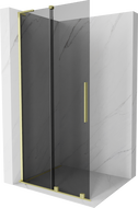 Mexen Velar L Duschwand zum Schieben Walk-in 90 x 200 cm, grafit 8 mm, gold gebürstet - 871-090-003-43-55