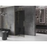 Mexen Velar L Duschtrennwand verschiebbar Walk-in 100 x 200 cm, Graphit 8 mm, Gold - 871-100-003-43-50