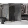 Mexen Velar L Schiebeduschwand Walk-in 110 x 200 cm, Graphit 8 mm, gebürstetes Gold - 871-110-003-43-55