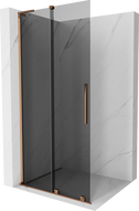 Mexen Velar L Duschwand zum Schieben Walk-in 110 x 200 cm, Graphit 8 mm, Roségold - 871-110-003-43-60